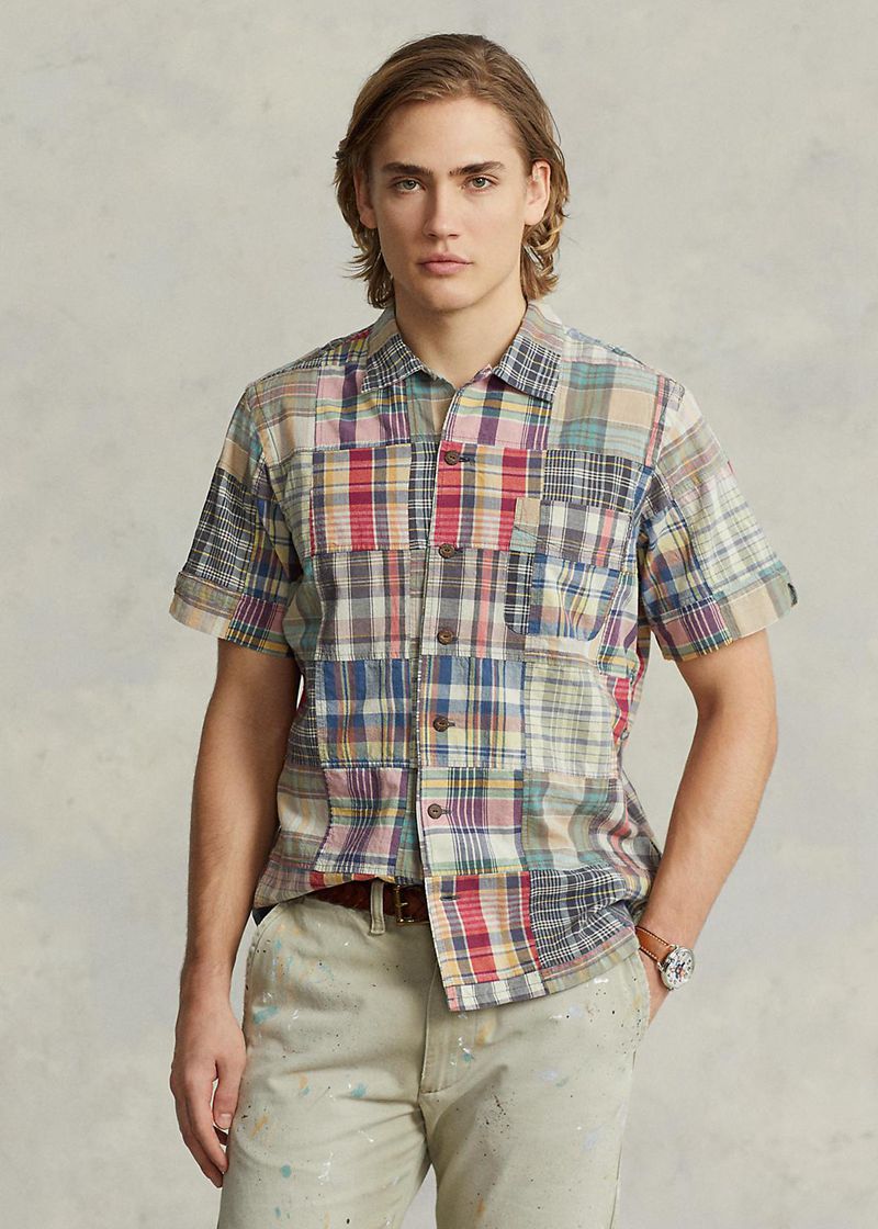 Camisas Polo Ralph Lauren Hombre Classic Fit Patchwork Madras Camp Chile Multicolor LKWND-4927